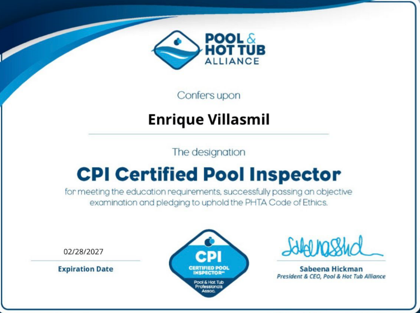 CPI Certified Pool Inspector